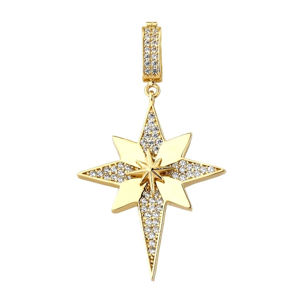Kutup Yıldızı Charm Altın Kolye Ucu